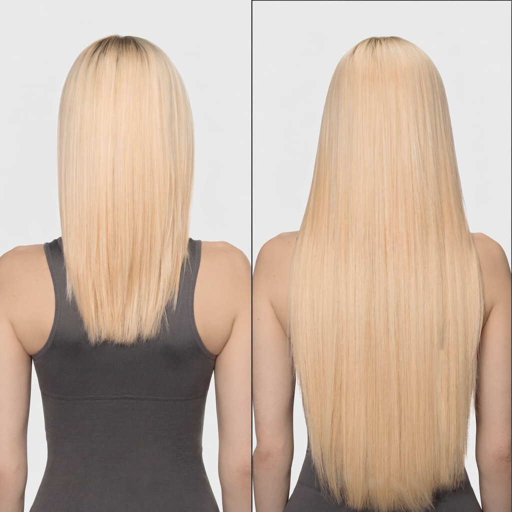 Extensión en Cortina Lisa Rubio Platino 613 — Cabello 100% Humano - Imagen 3
